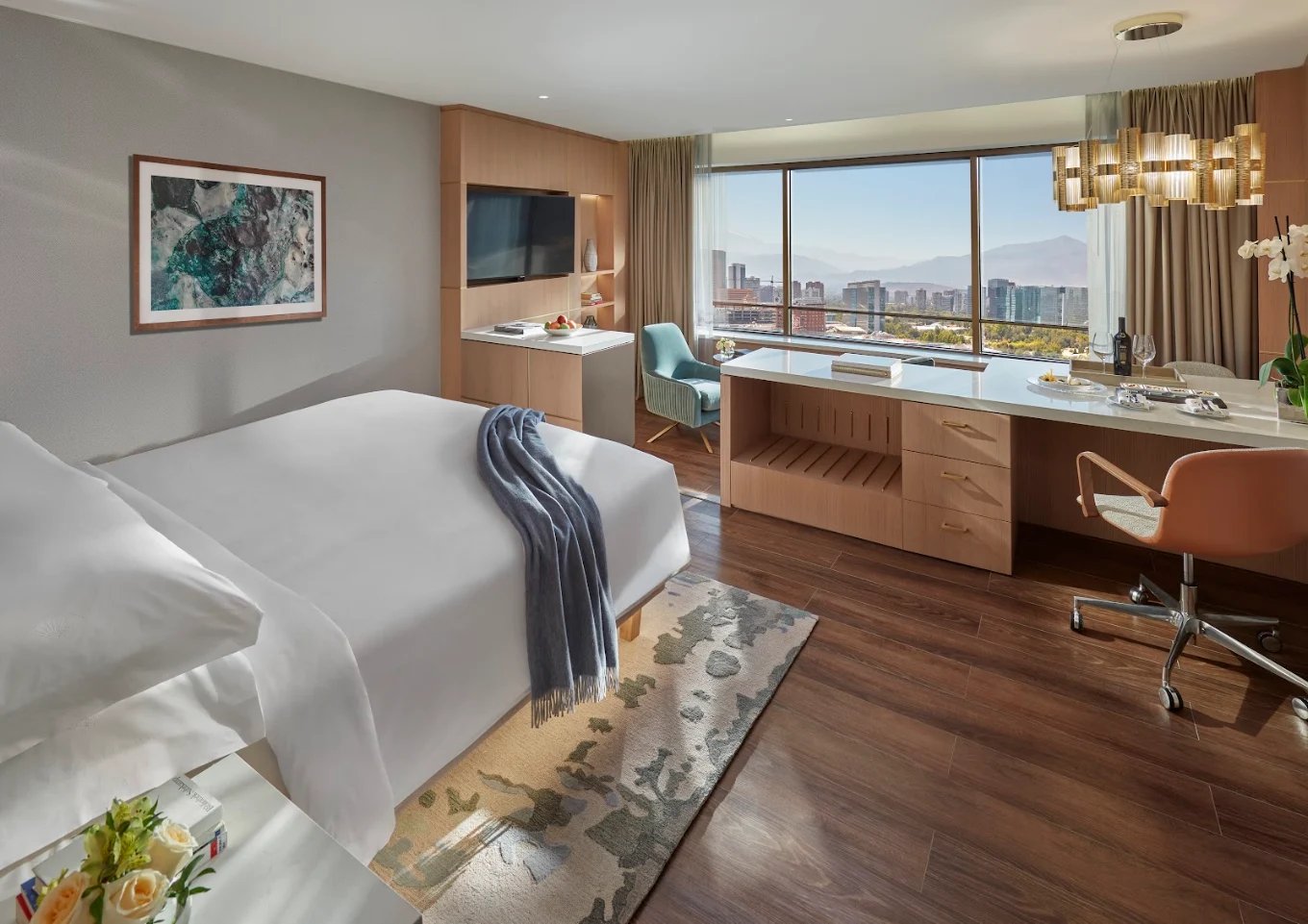 Mandarin Oriental, Santiago — Guest room with city view.