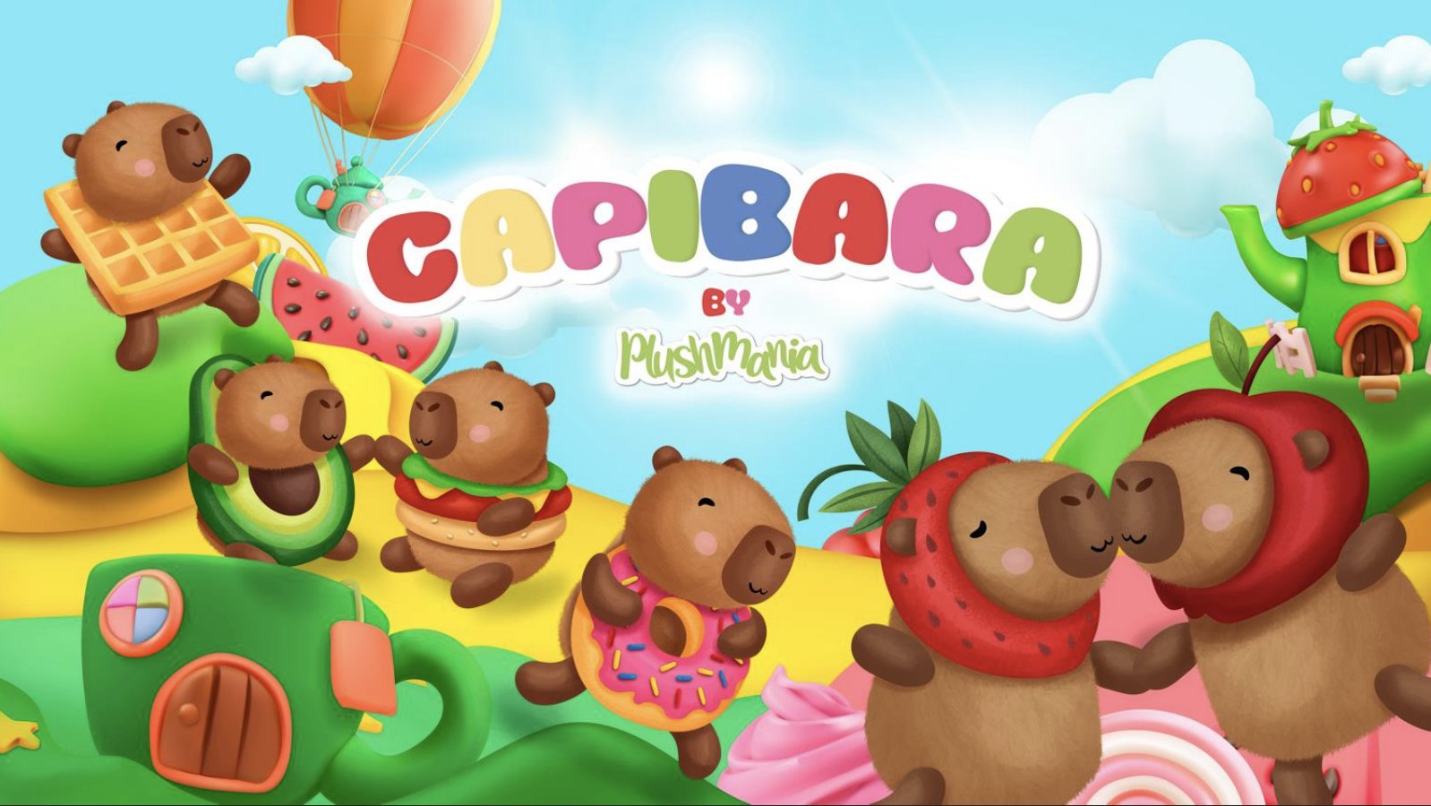 Capibaras by Plushmania — Key art illustration I created for the collection