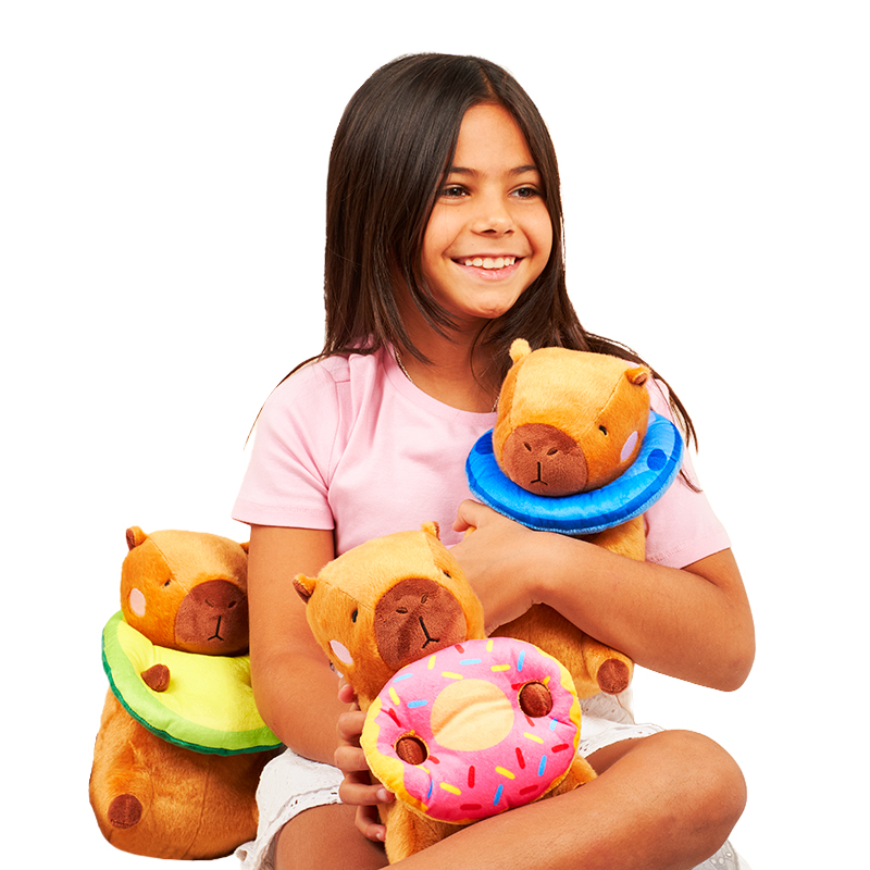 Capibaras by Plushmania — Lifestyle shot used to communicate scale and huggability to retail buyers.