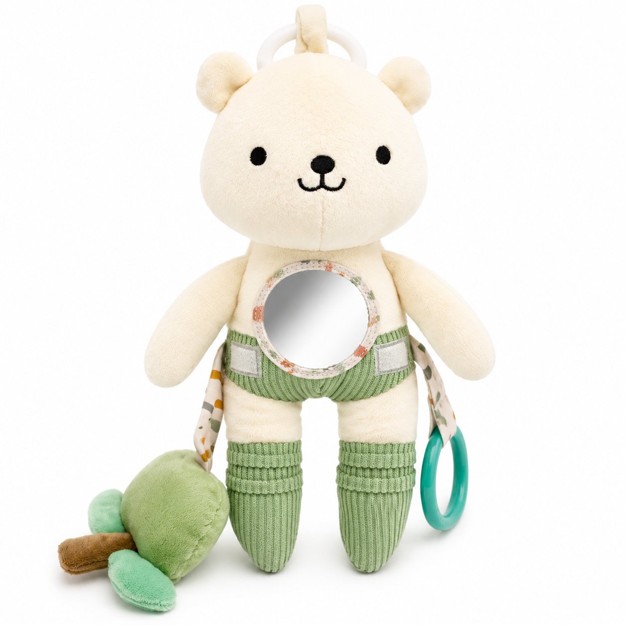 Petit Bo — Activity plush with mirror, corduroy outfit and teething ring.