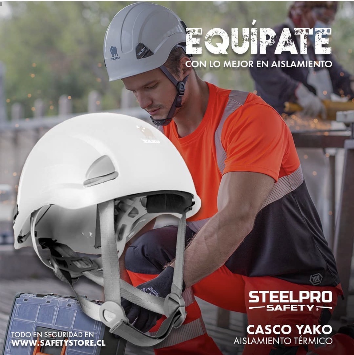 Safety Store — "Equípate" helmet post — Steelpro Yako, thermal insulation highlighted for pro buyers.