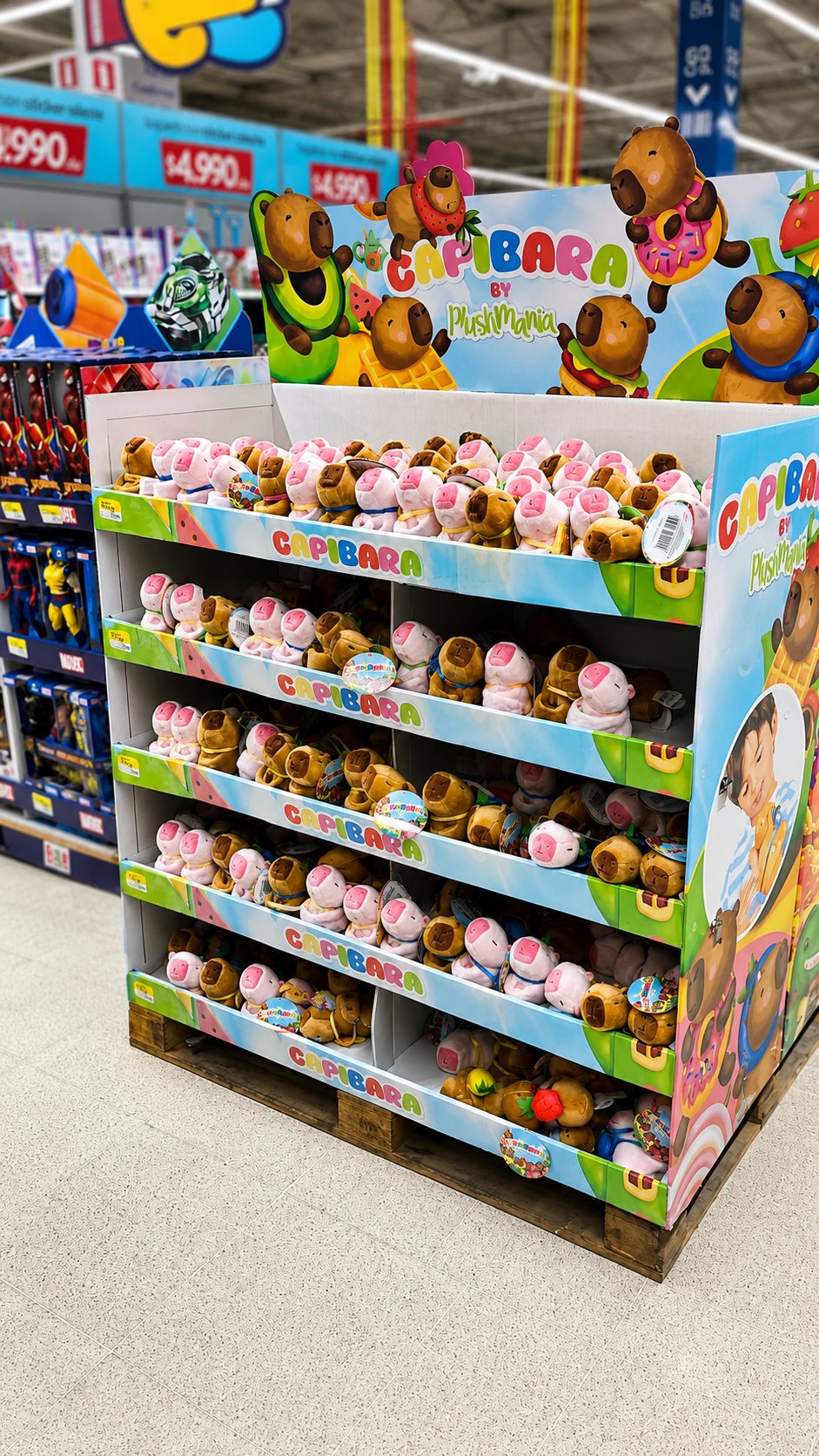 Capibaras by Plushmania — The Capibaras display in a Walmart store